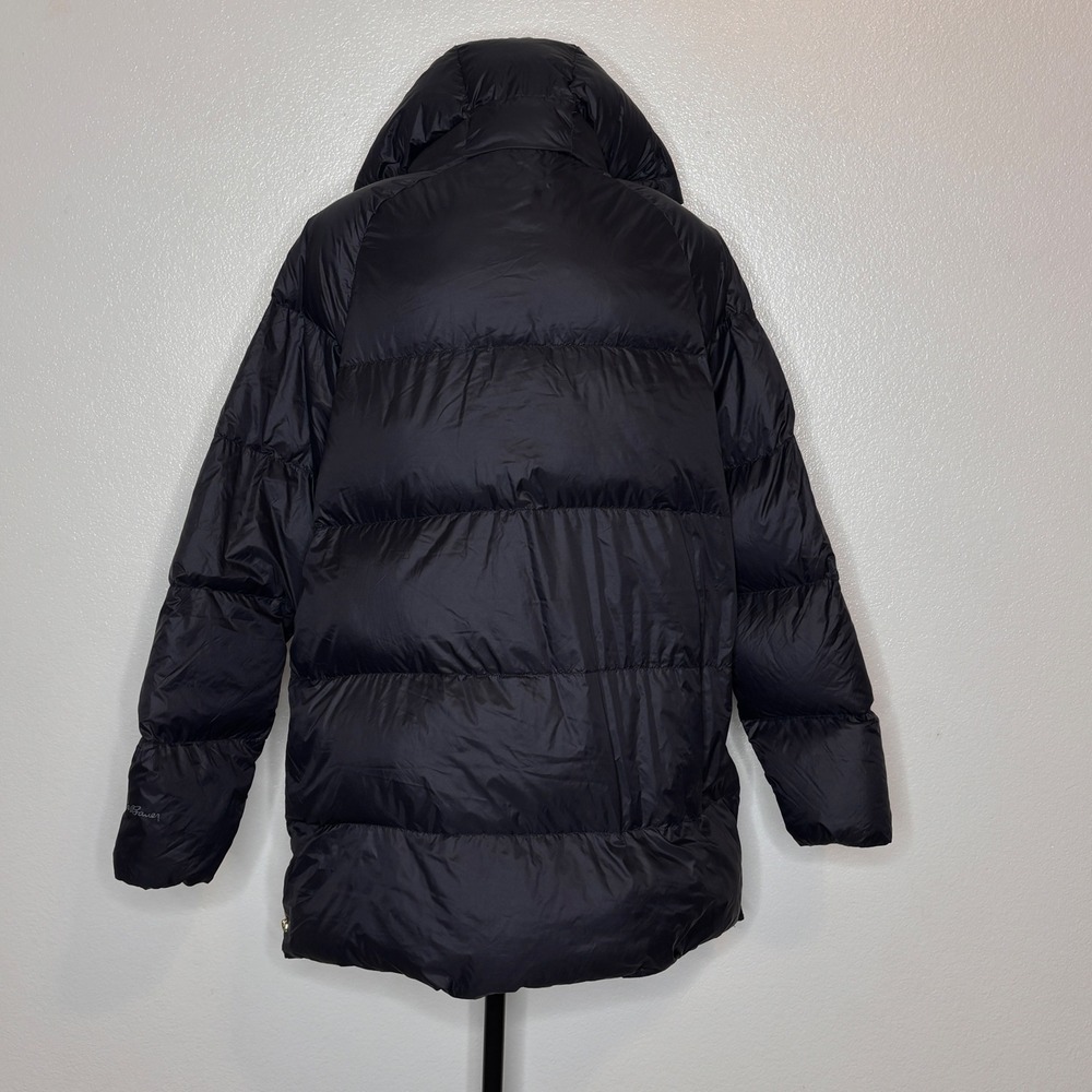 Eddie Bauer Down Black Hooded Puffer Coat Jacket Parka Size L‎ - Picture 3 of 9